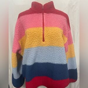 Old Navy Sweater Pull Over Fuzzy Rainbow Size Large